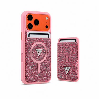 Kaeviq Guess Magsafe Cüzdanlı Kılıf Pembe