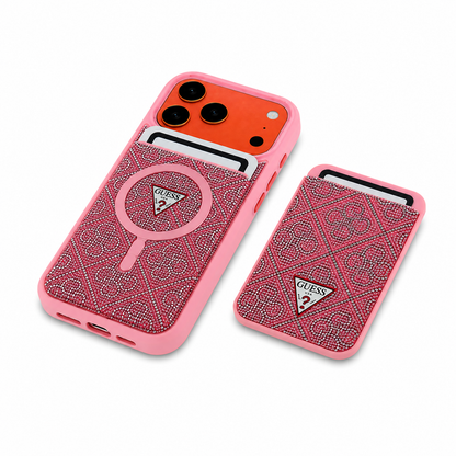 Kaeviq Guess Magsafe Cüzdanlı Kılıf Pembe