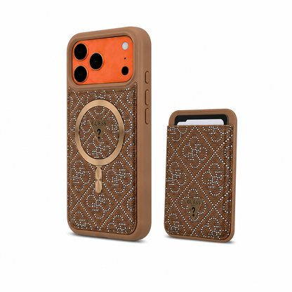 Kaeviq Guess Magsafe Cüzdanlı Kılıf Gold