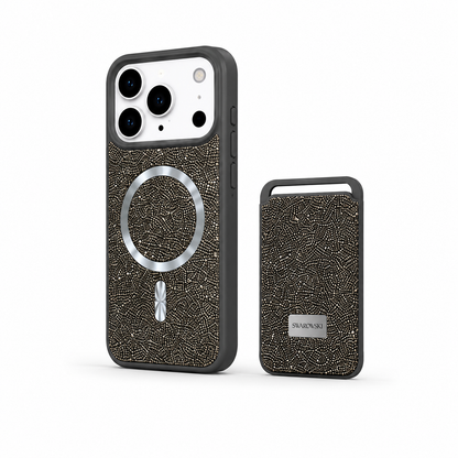 Kaeviq® Taşlı Swarowski Magsafe Cüzdanlı Gece Grisi