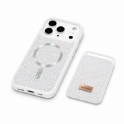 Kaeviq® Taşlı Swarowski Magsafe Cüzdanlı Beyaz