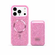 Kaeviq® Taşlı Swarowski Magsafe Cüzdanlı Pembe