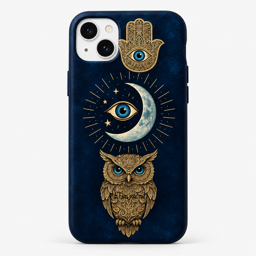 Kaeviq® Mistik Gece – Ay ve Baykuş  Tasarım Telefon Kılıfı