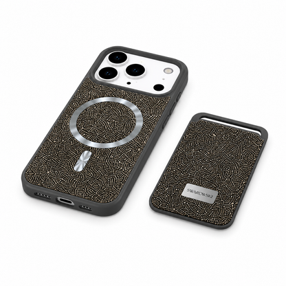 Kaeviq® Taşlı Swarowski Magsafe Cüzdanlı Gece Grisi