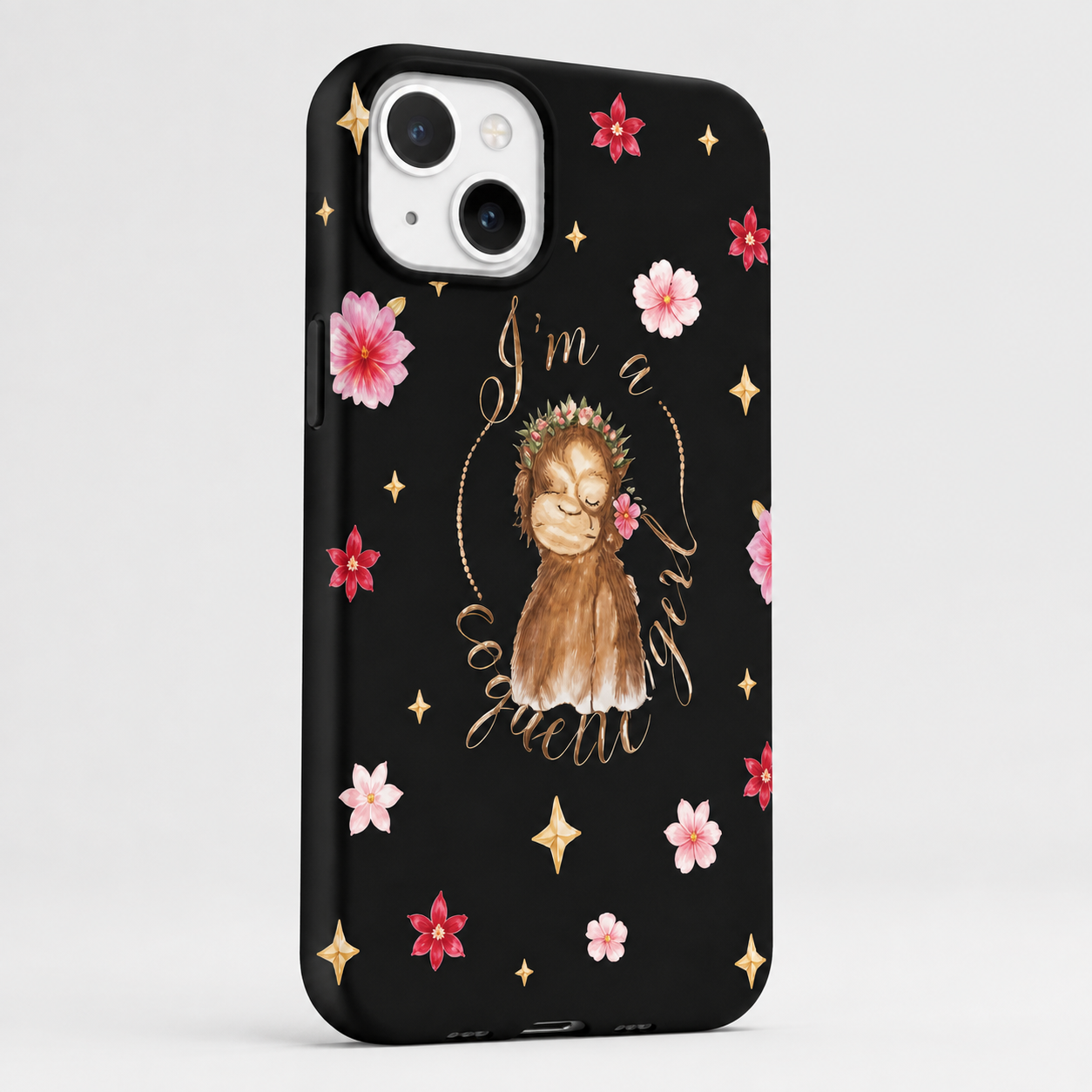 Kaeviq®Floral Sloth Problems Tasarım Telefon Kılıfı