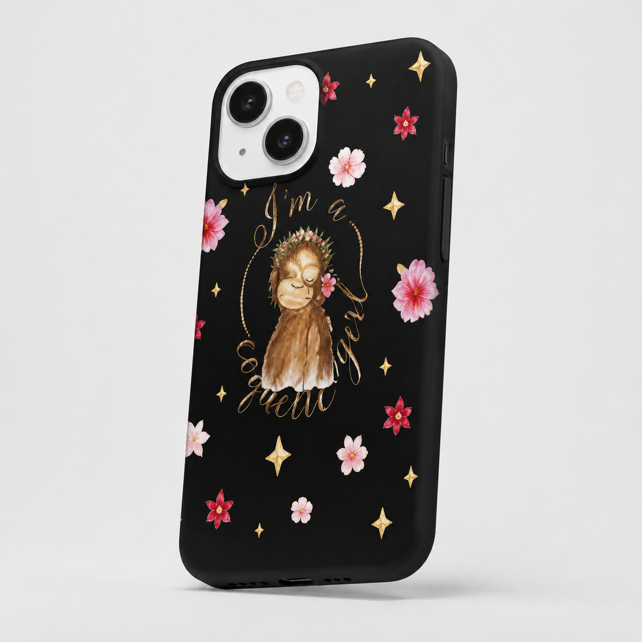 Kaeviq®Floral Sloth Problems Tasarım Telefon Kılıfı