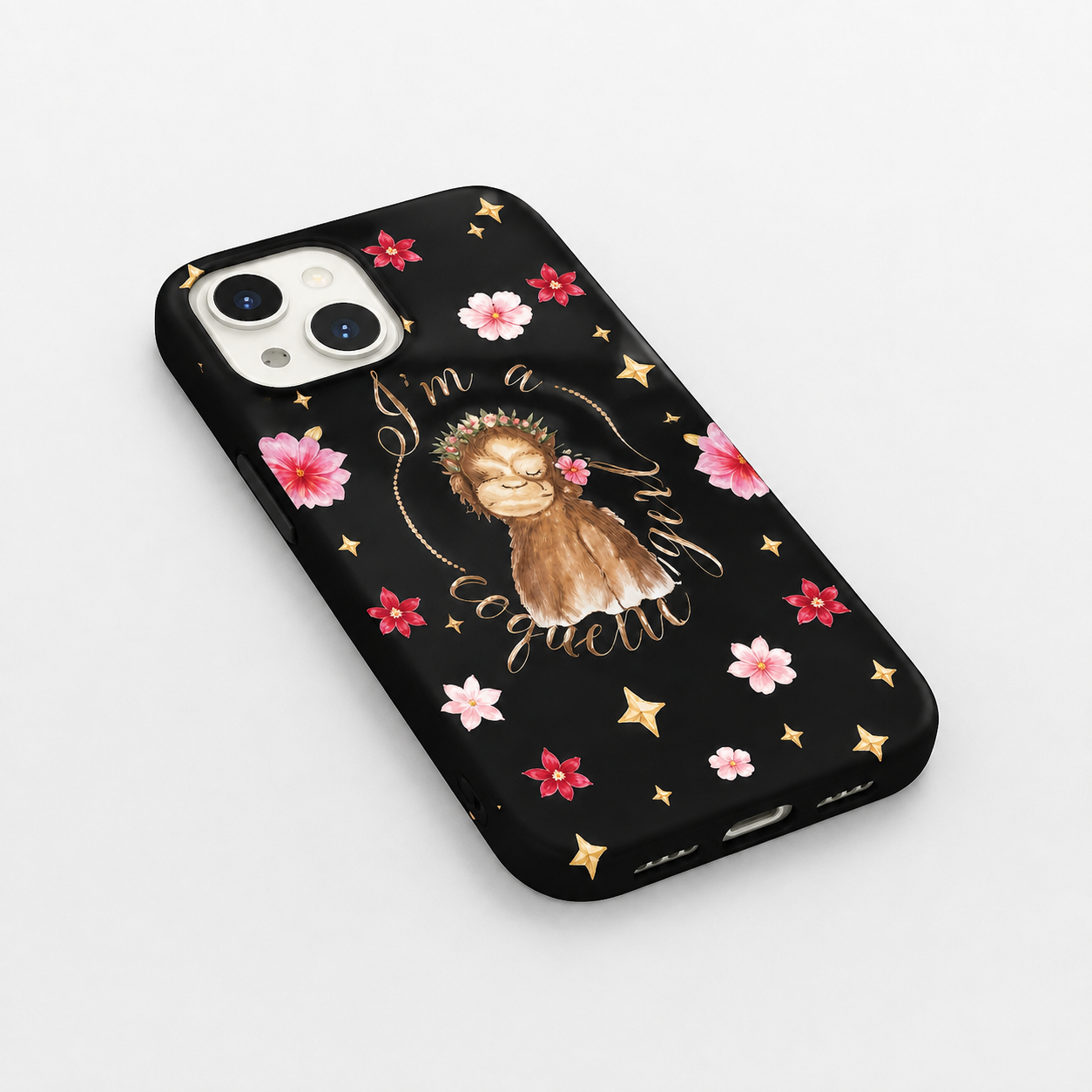 Kaeviq®Floral Sloth Problems Tasarım Telefon Kılıfı