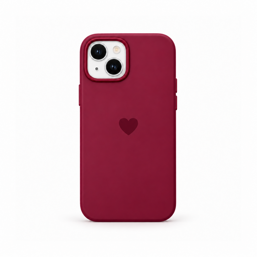 Kaeviq®Bordo Kalp Logo Tasarım Telefon Kılıf