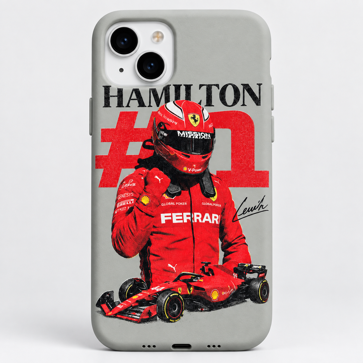 KAEVIQ Hamilton Ferrari Tasarım Telefon Kılıfı – düz arka