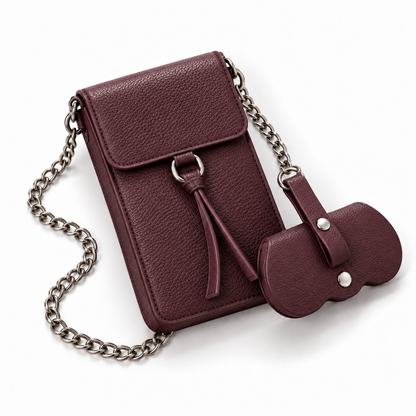 Kaeviq®Telefon Ve Gözlük Çantası Vişne